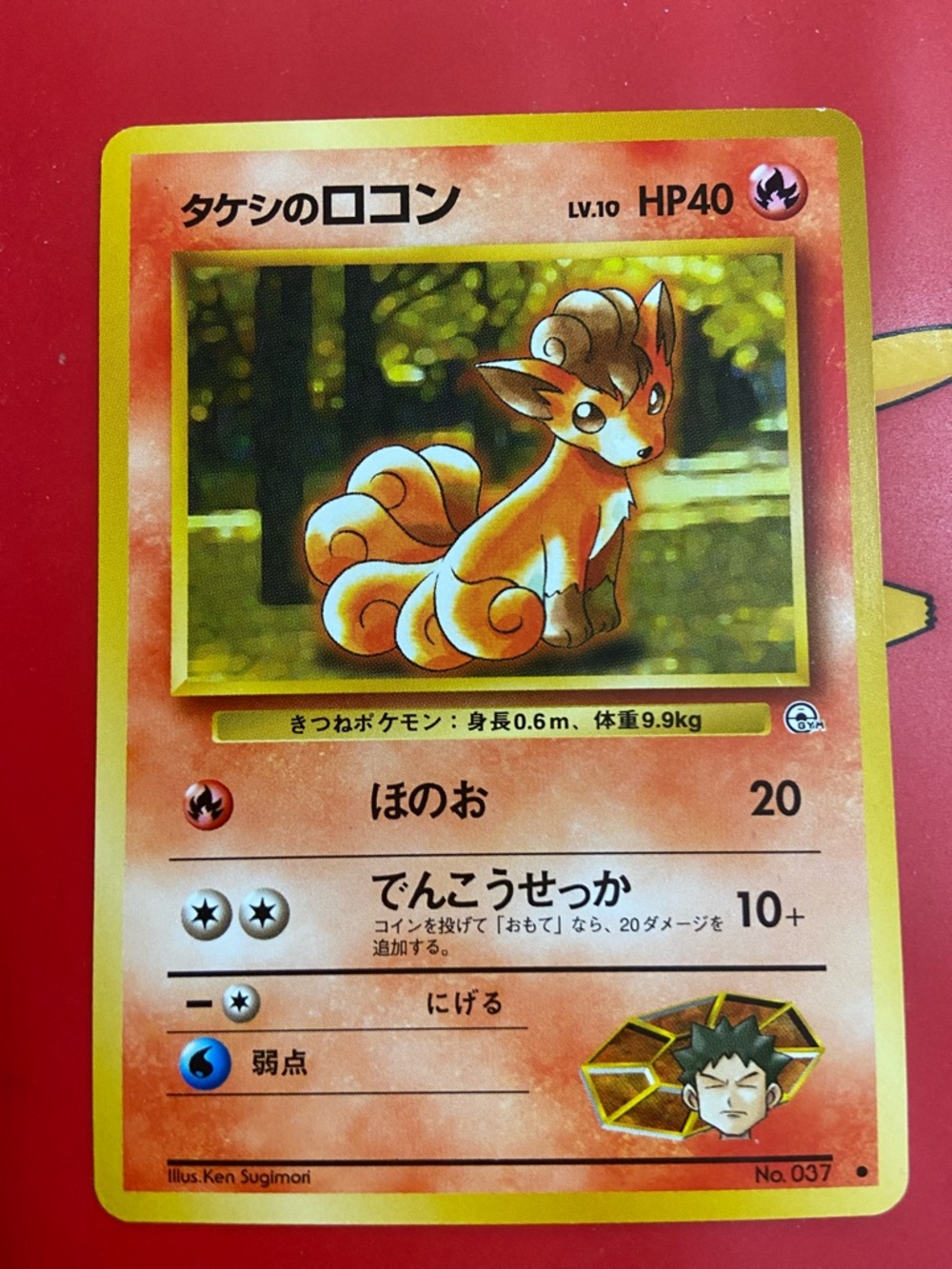 Brock's Vulpix No.037 Gym Series Japanese Pokemon Card Vintage Nintendo